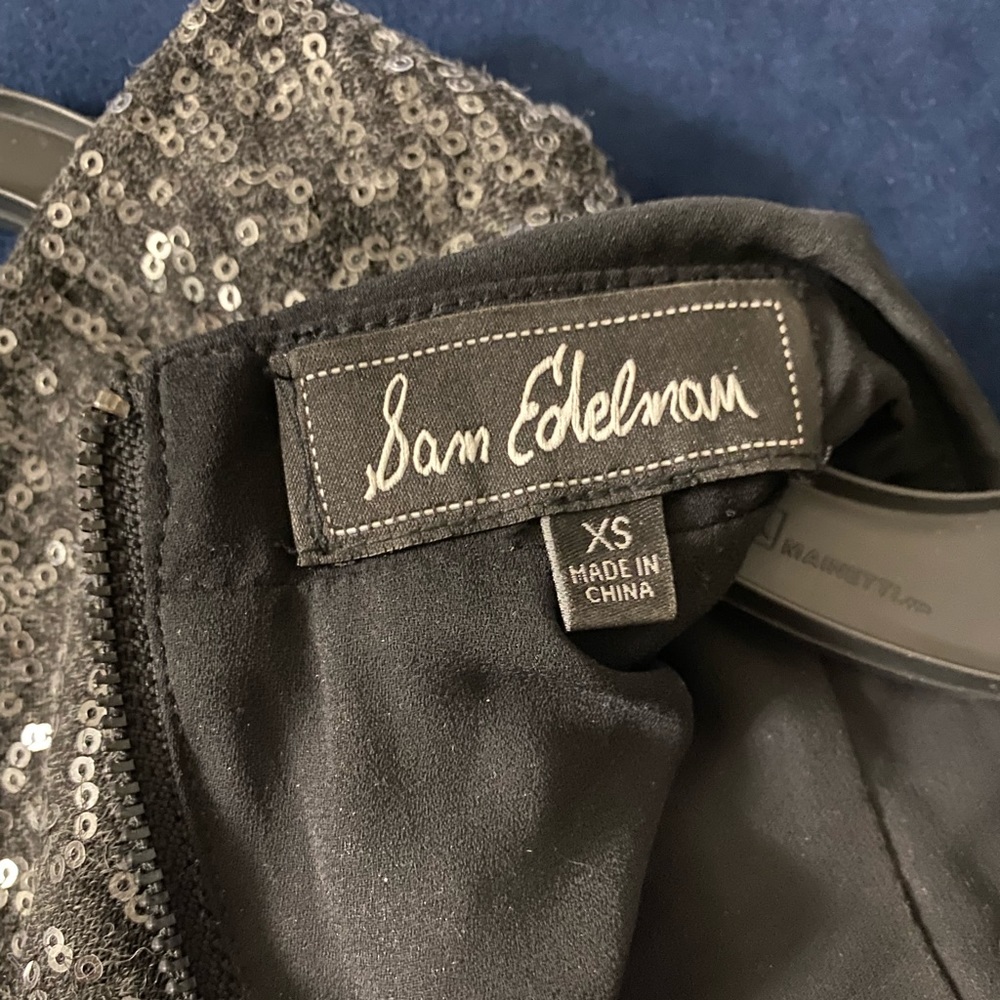 Sam Edelman Sequined Sleevless Collared Top Xs - image 4